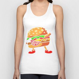 Funny Burger Dab Dabbing Cheeseburger Unisex Tank Top