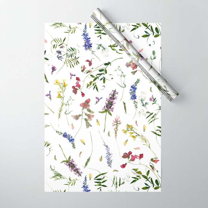 Scandinavian Midsummer Wildflowers Meadow  Wrapping Paper