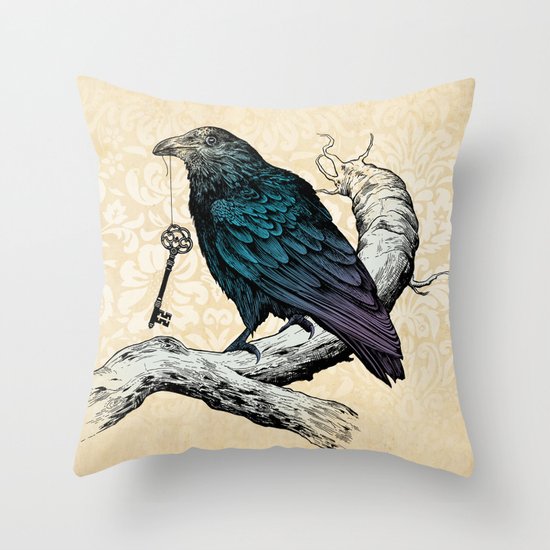 Raven's Key Throw Pillow