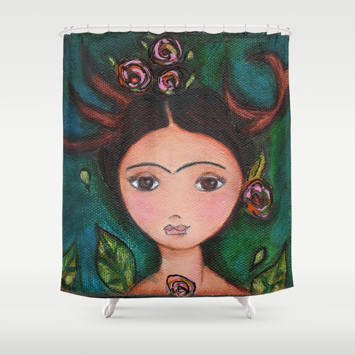 Frida Deer by Flor Larios Shower Curtain