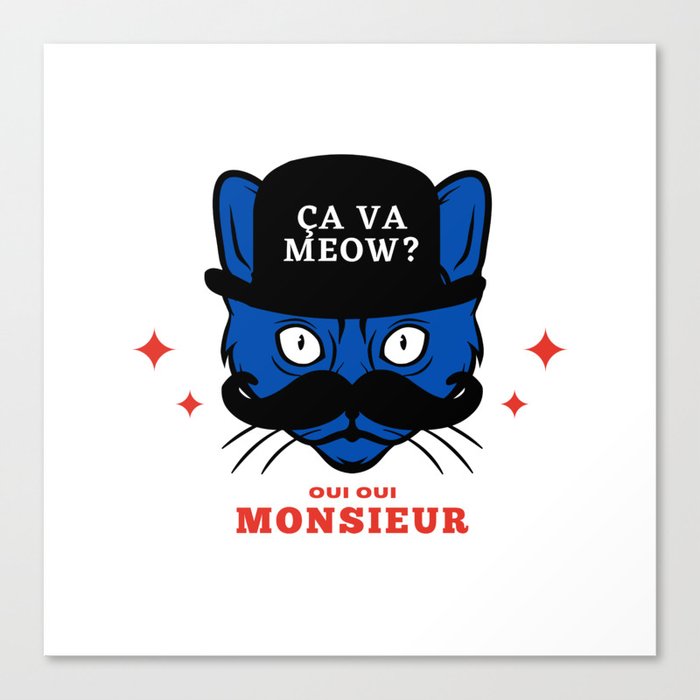 French Cat Canvas Print