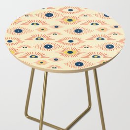 Modern Evil Eye Pattern - Blue and yellow Side Table