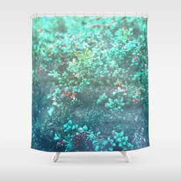 holly berry emerald green Shower Curtain