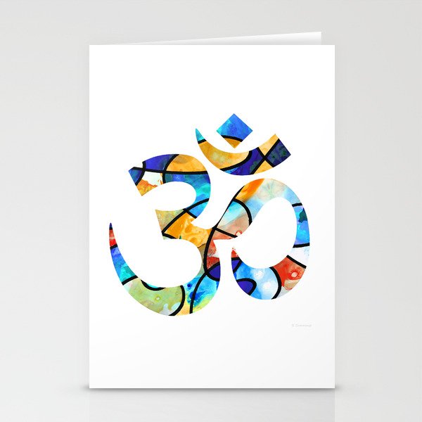 Red and Blue Primary Colors - Om 12- Sharon Cummings Stationery Cards