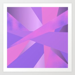 Abstract Geometric Mosaic - Purple Ombre Art Print