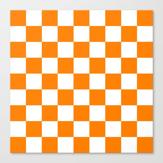 Checker (Orange/White) Canvas Print