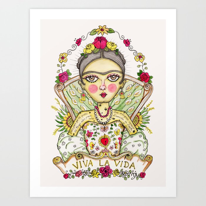 Frida Kahlo Viva la Vida Art Print