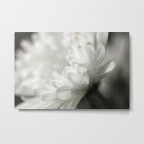 White Textured Flower Metal Print