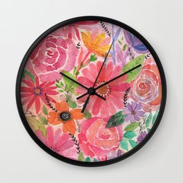 collorful flowers Wall Clock