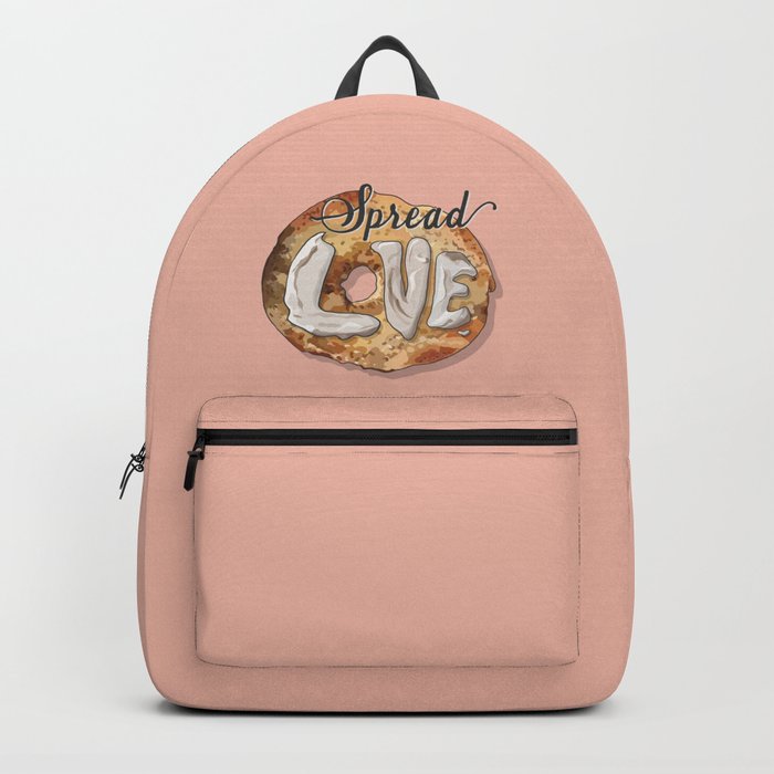 Spread Love Cream Cheese on a Bagel Backpack by Michelle