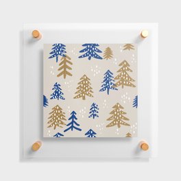 Christmas Trees – Gold & Navy Floating Acrylic Print