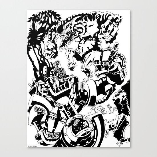 Doktor Steampug- Black and White Canvas Print