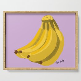 Bananas Yellow- Lilac background Serving Tray