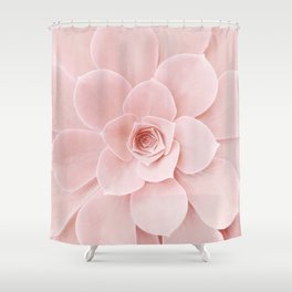 Blush Succulent Shower Curtain