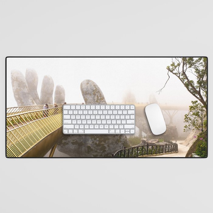 Hands of God Golden Bridge, Vietnam Desk Mat