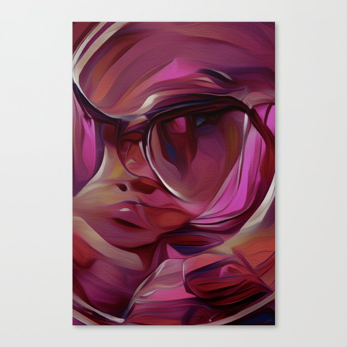 Girl in Rose Coloured Glasses Canvas Print