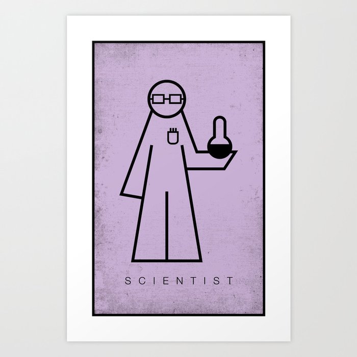 Simple Symbols - Basic Human Form - Scientist Art Print