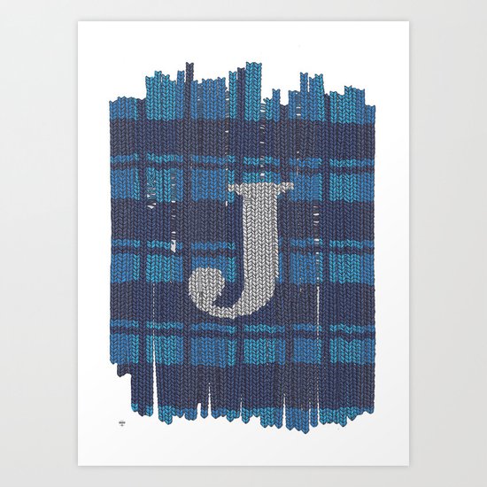 Winter clothes. Letter J. Art Print