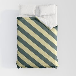 [ Thumbnail: Dark Slate Gray and Pale Goldenrod Colored Lines Pattern Comforter ]