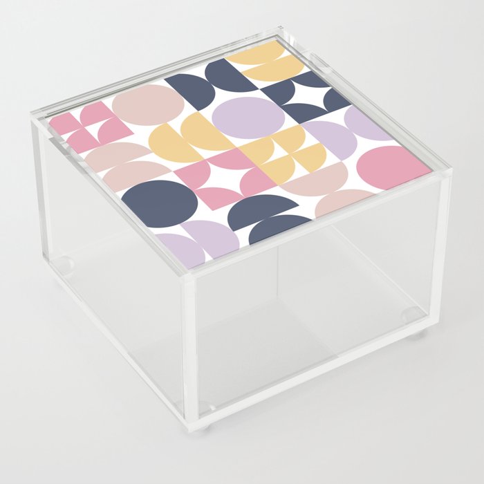 Mid Century Modern Abstract - Pastel Shades Acrylic Box