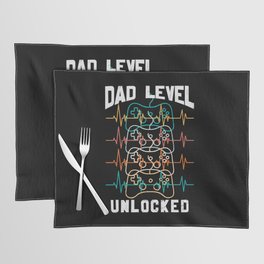 Dad Level Unlocked Funny Gamer Placemat