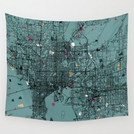 TAMPA - us city map in terrazzo style Wall Tapestry