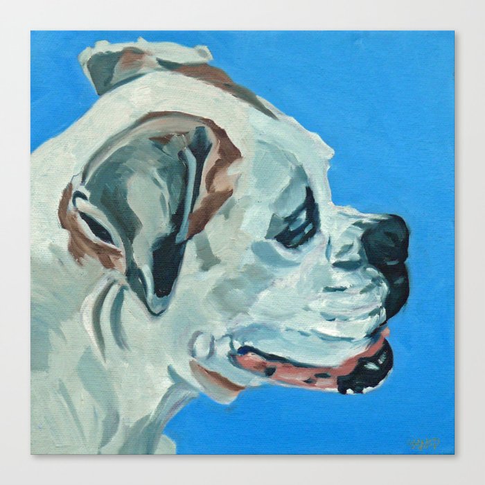 Holly the White Boxer Dog Canvas Print