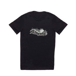 Lichen Lizard T Shirt | Black And White, Moss, Drawing, Lichen, Cute, Lizard, Creature, Nature, Ink Pen, Ink 