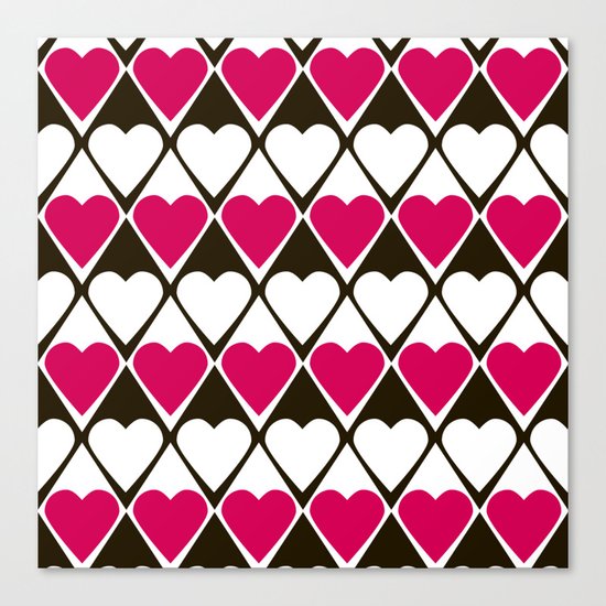Abstract print with hearts Valentines Day love Canvas Print