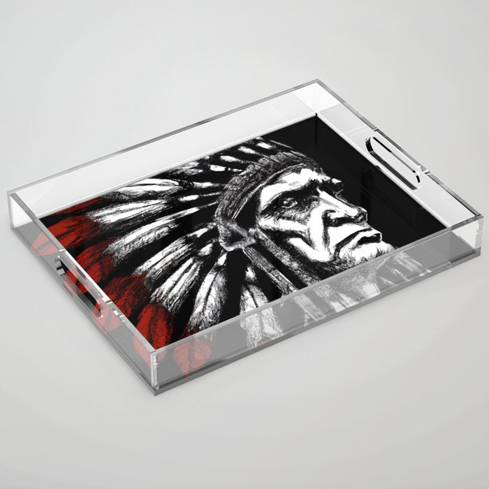 Native American Chief Acrylic Tray
