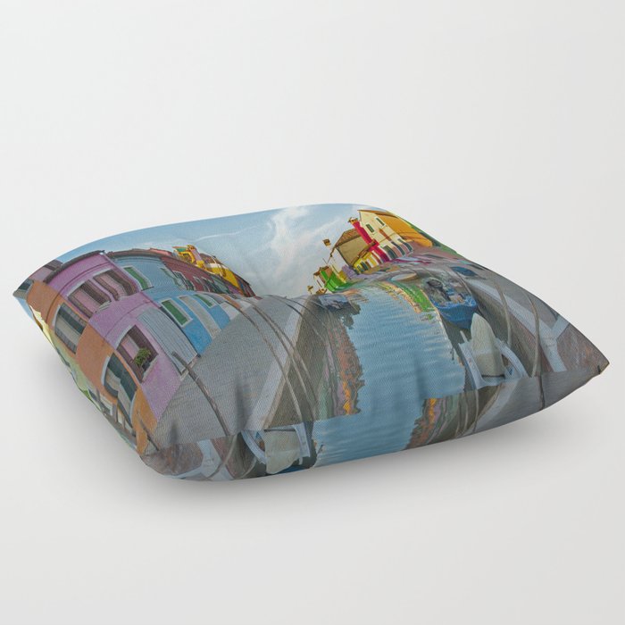 Case Colorate Burano ,Venice,Italy Floor Pillow