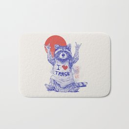 I Love Trash - Cute Funny Metal Raccoon Gift Bath Mat