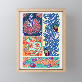 Seguy. Floral colorful background, vintage art deco & art nouveau background, plate no. 18 (Reproduction) Framed Mini Art Print