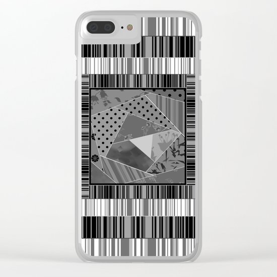 Abstract pattern . Patchwork striped . Clear iPhone Case