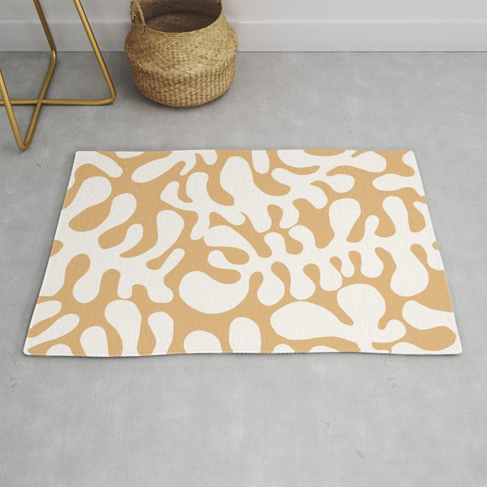 White Matisse cut outs seaweed pattern 7 Rug