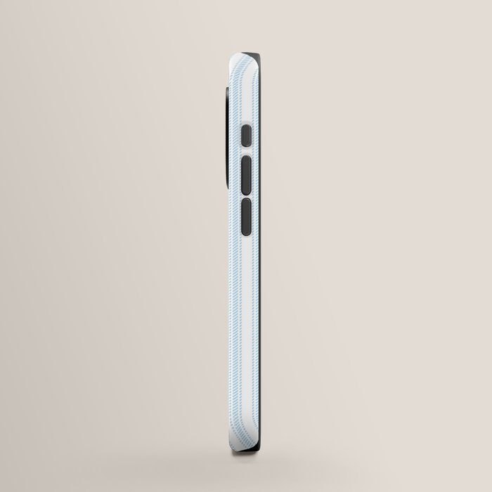 Pastel Blue & White Ticker Stripe