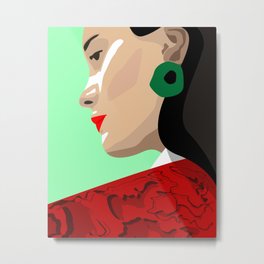 Madrid Girl Metal Print | Art, Minimal, Digital, Geometric, Simple, Red, Abstract, Fashion, Spain, Graphicdesign 
