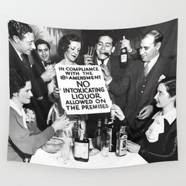 End of liquor prohibition party jazz age no intoxicating liquor alcoholic beverages vintage black and white photograph - photograph - photographs Wall Tapestry