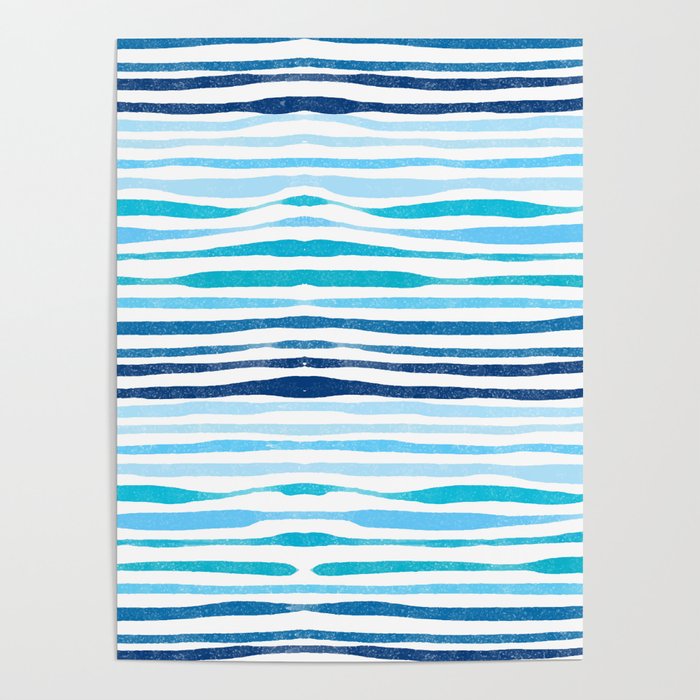 Blue Sea waves Poster