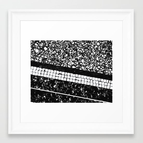 Terrazzo Pattern Black White 1 Texture Decor Art Society6 Framed Art Print By Anitabellajantz Society6