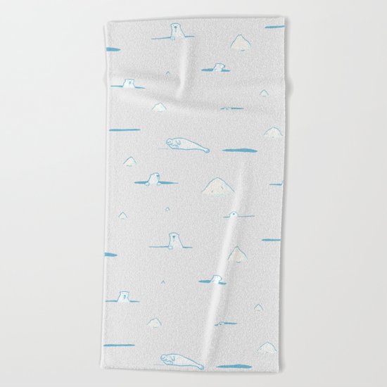 Polar Bear Hunting Beach Towel