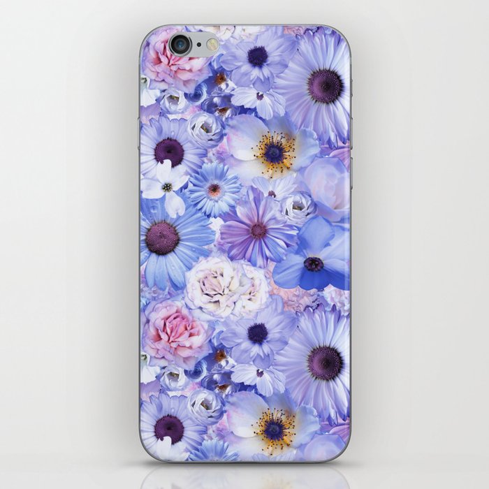 mauve blue shade floral bouquet aesthetic array iPhone Skin