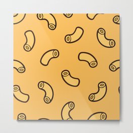Mac and cheese pasta pattern Metal Print | Vector, Kawaii, Pattern, Macaroni, Cheese, Evannave, Illustration, Foodie, Sauce, Drawing 