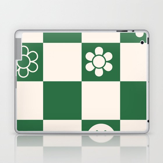 Green Checkered Y2k Laptop & iPad Skin
