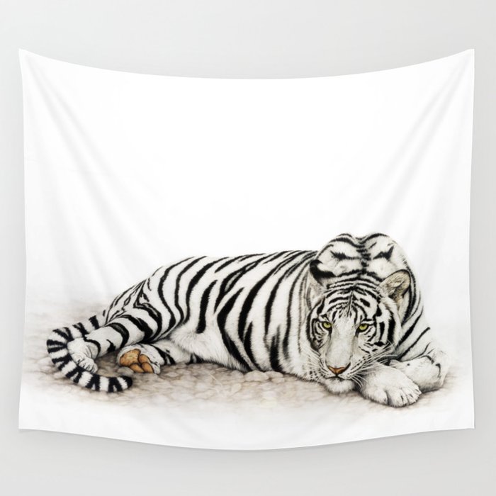 White hotsell tiger tapestry