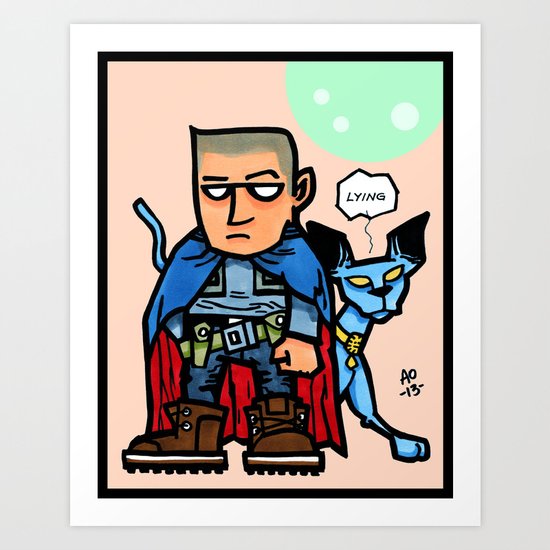 the will and lying cat Art Print