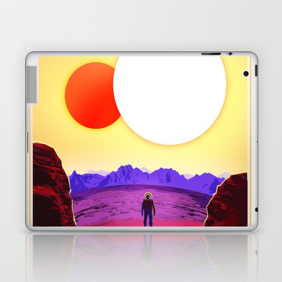 NASA Space Travel Retro Poster Kepler- 16B Laptop & iPad Skin