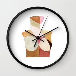 The Woman Patchwork Watercolor Print Wall Clock