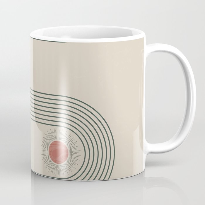 Mid century modern minimalist print with contemporary geometric moon phases Coffee Mug