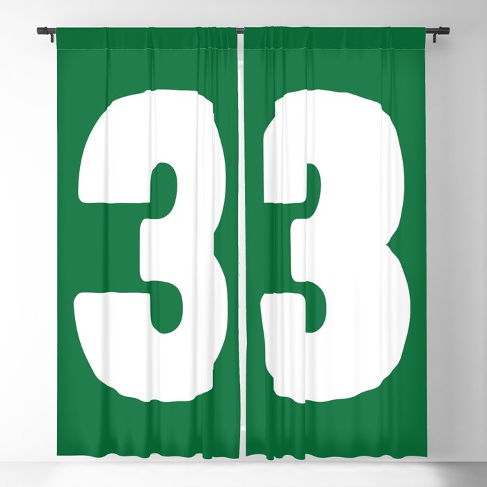3 (White & Olive Number) Blackout Curtain